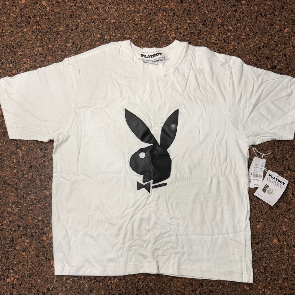 PLAYBOY Kids White Tee with Black Logo